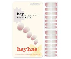 Heyhae Semi Cured Gel Nail Strips | No LED Lamp Needed |Pink, Ombre | Easy Apply & Remove, Salon Quality | Includes 28 Strips, 2 Prep Pads, Nail File & Wooden Stick - Hey, Simply You