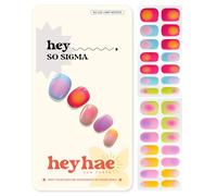 Heyhae Semi Cured Gel Nail Strips | No LED Lamp Needed | Spring, Marble, Pink | Easy Apply & Remove, Salon Quality | Includes 28 Strips, 1 Prep Pads, Nail File & Wooden Stick - Hey, So Sigma