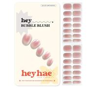 Heyhae Semi Cured Gel Nail Strips | No LED Lamp Needed | Summer, Marble, Pink | Easy Apply & Remove, Salon Quality | Includes 28 Strips, 1 Prep Pads, Nail File & Wooden stick - Hey, Bubble Blush