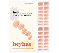 Heyhae Semi Cured Gel Nail Strips | No LED Lamp Needed | Summer, Solid, Orange | Easy Apply & Remove, Salon Quality | Includes 28 Strips, 1 Prep Pads, Nail File & Wooden stick - Hey, Apricot Syrup