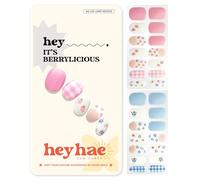 Heyhae Semi Cured Gel Nail Strips | No LED Lamp Needed | Summer, Solid, Pink | Easy Apply & Remove, Salon Quality | Includes 28 Strips, 1 Prep Pads, Nail File & Wooden stick - Hey, It's Berrylicious