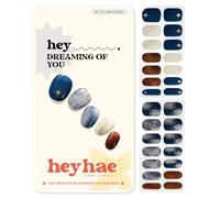 heyhae Semi-Cured Gel Nail Strips, Sun Cured Gel Nails, No LED Lamp Required, Easy to Apply and Remove, Includes 28 Strips, 1 Prep Pad, 1 Nail File and 1 Wooden Stick - Hey, Dreaming of You