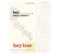 Heyhae Semi Cured Gel Nail Strips | Sun-Cured No LED Lamp Needed Easy Apply & Remove | Includes 28 strips, 1 Prep Pad, 1 Nail File & 1 Wooden Stick - Hey, Girls Night?
