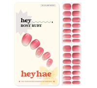Heyhae Semi Cured Gel Nail Strips | Sun-Cured No LED Lamp Needed Easy Apply & Remove | Includes 28 strips, 1 Prep Pad, 1 Nail File & 1 Wooden Stick - Hey, Hot Girl Walk?