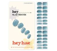 Heyhae Semi Cured Gel Nail Strips | Sun-Cured No LED Lamp Needed Easy Apply & Remove | Includes 28 strips, 1 Prep Pad, 1 Nail File & 1 Wooden Stick - Hey, Slay Bestie