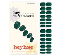 Heyhae Semi Cured Gel Nail Strips | Sun-Cured No LED Lamp Needed Easy Apply & Remove | Includes 28 strips, 1 Prep Pad, 1 Nail File & 1 Wooden Stick - Hey, You're Glowing