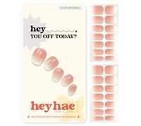 Heyhae Semi Cured Gel Nail Strips | Sun-Cured No LED Lamp Needed Easy Apply & Remove | Includes 28 strips, 1 Prep Pad, 1 Nail File & 1 Wooden Stick - Hey, You Off Today?