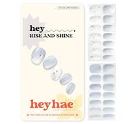 Heyhae Semi Cured Gel Nail Strips | Sun-Cured No LED Lamp Needed Easy Apply & Remove | Includes 28 strips, 1 Prep Pad, 1 Nail File & 1 Wooden Stick - Hey, Rise and Shine