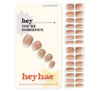 Heyhae Semi Cured Gel Nail Strips | Sun-Cured No LED Lamp Needed Easy Apply & Remove | Includes 28 Strips, 1 Prep Pad, 1 Nail File & 1 Wooden Stick - Hey, You're Gorgeous