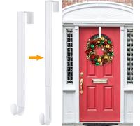 HEYHOUSE Wreath Hanger,Adjustable Wreath Hanger for Front Door from 14.9-25 Inches,20 Lbs Larger Door Wreath Hanger Christmas Wreaths,White Decorations Hook,White