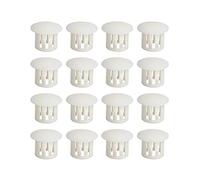 Heyiarbeit 20pcs Hole Plugs 9.5mm x 10.3mm White Nylon Round Snap Panel Locking Hole Plugs Cover Cable Snap Bushing SKT-10
