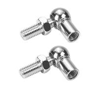 Heyiarbeit 2Pcs Rod End Ball Bearing with Stud, M8 Female Thread 8mm Round Handle Dia A3 Steel Silver Tone