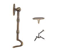 Heyiarbeit 4" Cabin Hooks Eye Latch Door Gate Swivel Window Brass Hook with Mounting Screws Antique Bronze 1pcs