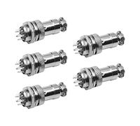 Heyiarbeit Aviation Connector 8P 4A 125V Male Female Wire Panel Power Chassis Waterproof Metal Fittings Connector Aviation GX16-8 for Electronic Connector Silver Black Tone 5Pcs