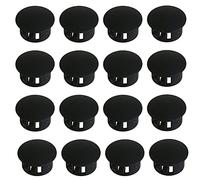 Heyiarbeit SKT-16 100pcs Hole Plugs 16mm x 10.2mm Black Nylon Round Snap Panel Locking Hole Plugs Cover Cable Snap Bushing