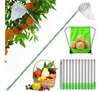 HEYIDAMAI Fruit Picker, Apple Picker, Picking Aid 453 cm, Fruit Grabber, Easy to Assemble, Cherry Picker with Lightweight Stainless Steel Extension Connection Rod and Cotton Bag, Diameter 16 cm