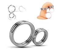 HeYie Cock Ring Glans Ring Double Ring Metal Scrotum Ring Testicle Ring BDSM Sex Penis Torture Bondage Penis Testicles Intimate Jewelry Fetish Sex Toys Cock Ring (Size : S)