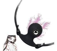 HeYie Electric Shock Gag Extreme SM Electrostimulation Gag Mouth Gag Electric Mouth Gag Ball Gag Bondage Games Slave Fetish BDSM Toy Gag for Men and Women