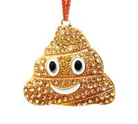 HEYINSHEN Funny Poop Christmas Ornament Gold Rhinestones Poops Ornaments for Christmas Tree Ugly Xmas Tree Ornament Gag Reindeer Poops Ornaments Keepsake Gifts for Xmas New Year Party Favor