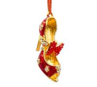 HEYINSHEN High Heel Shoe Christmas Ornaments Metal High Heel Ornaments for Christmas Tree Red Rhinestones Shoe Hanging Christmas Decorations Funny for Women Girl Mom Grandpa Sisters