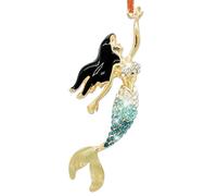 HEYINSHEN Mermaid Ornaments - Metal Hanging Ornaments for Christmas Tree with Rhinestone Blue Mermaid Gifts for Women, Kids & Girls - Ocean Lovers