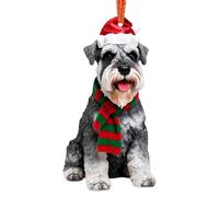 HEYINSHEN Schnauzer Christmas Ornaments Schnauzers Ornament for Christmas Tree Decor Acrylic Schnauzers Ornaments Pet Dog Holiday Dog Ornament Schnauzers Hanger Gifts for Dogs Lovers Xmas Decor(2D)