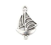 Heyiwell 50PC Silver Tone Sailing Boat Alloy Charm Pendants for Bracelet,Necklace,Earrings DIY Jewelry Making Supplie 23 x 15mm