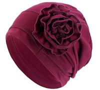 Heyjoin Cotton Chemo Turban Soft Cancer Headwear Comfortable Elastic Hat for Women with Hair Loss-Wine Red