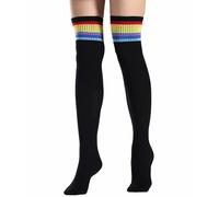 Heyjoin Rainbow Striped Knee High Socks Colorful Stockings for Women