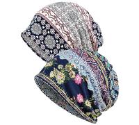 Heyjoin Slouchy Beanie Hat Stretch Sleep Turban Hats Cancer Headwear Cap (Combination 2)