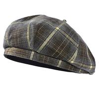 Heyjoin Women's Checkered Beret Painter Hat Vintage French Style Cap Grey
