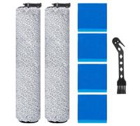 Heykewi Brush Roll Filter Replacement Parts for Eureka New 400 Cordless Wet and Dry Vacuum Cleaner Accessories, 2 Brush Roll + 4 Filters (with 4 Sponges) + 1 Cleaning Brush
