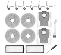 Heykewi Replacement Parts Accessory Set for Roborock Saros Z70 Vacuum Cleaner Robot Accessories, 6 Side Brushes, 4 Wipes, 2 HEPA Filters, 2 Dust Bags, 1 Cleaning Brush, 1 Screwdriver