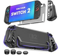 HEYLACOOLX Dockable Protective Case for Switch 2 Joycon 2 Controller Protector Cover with 4 Thumb Grips Simulate Mouse Grip Shockproof Grip Cover