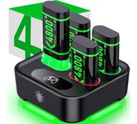 HEYLICOOL 4x4800mWh Rechargeable Battery Pack for Xbox Controller, Fast Charging Batteries for Xbox One/Series X|S with Charger Station & Light Control