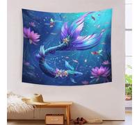 HEYLInUP 3D Fish Printed Wall Blanket Home Decoration Bedding Poster Wall Art Tapestry Tapestries Wall Hanging Soft Polyester for Living Room Bedroom Dorm Deco 100cmx150cm