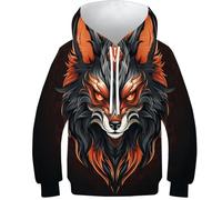 HEYLInUP Fox Unisex Teen Boys Girls 3D Printed Hoodies Kids Sweatshirt Anime Animals Pullover Hooded Cool Funny Graphic Long Sleeve with Pockets Age 6-15 7-9Y