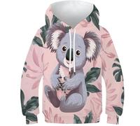 HEYLInUP Koala Bear Unisex Teen Boys Girls 3D Printed Hoodies Kids Sweatshirt Wombat Hoody Jumper Funny Clothes Long Sleeve with Pockets for 6-15 Years 6-7Y