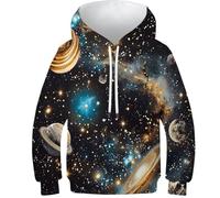 HEYLInUP Night Galaxy Unisex Teen Boys Girls 3D Printed Hoodies Kids Sweatshirt Space Themed Pullover Jumper Athletic Casual Long Sleeve with Pockets Age 6-15 9-11Y