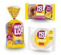 HeyLO! Bundle - 1 Pack White Loaf 300g, 1 Pack of 2 Bagels, 1 Pack of 6 Wraps - All Keto Friendly