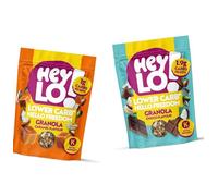 Heylo Keto Breakfast Crunch Granola - 2 x 360g Twin Pack - ONLY 1.7 Gram Carb per Serving - Low Carb Keto Cereal. 1 x Cocoa 1 x Caramel