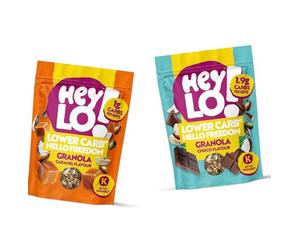 Heylo Keto Breakfast Crunch Granola - 2 x 360g Twin Pack - ONLY 1.7 Gram Carb per Serving - Low Carb Keto Cereal. 1 x Cocoa 1 x Caramel