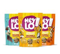 Heylo Keto Breakfast Crunch Granola - 3 x 360g Variety Pack - ONLY 1.7 Gram Carb per Serving - Low Carb Keto Granola. 1 x Cocoa 1 x Honeycomb 1 x Caramel