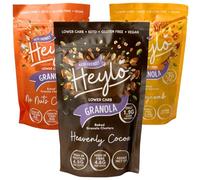 Heylo Keto Breakfast Crunch Granola - 3 x 360g Variety Pack - ONLY 1.7 Gram Carb per Serving - Low Carb Keto Cereal. 1 x Cocoa 1 x Honeycomb 1 x Caramel