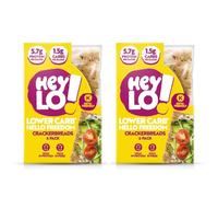 HeyLO Low Carb Crackers - 1.5g Carbs, 5.7g Protein - Keto Snacks with High-Protein Crunch - Keto Food Sturdy for Toppings and Dips - Ideal Vegan Snacks for Low-Cal Diets and Weight Management - 2 Pack