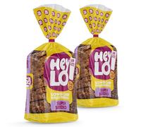 Heylo Seeded Keto Bread - 0.3g Carbs, 7.7g Protein | Low Carb | 16 Slices | Keto Food - Low Calorie Bread - Low Carb Sliced Loaf - 2 x 450g