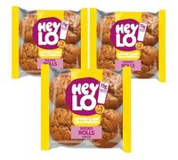 Heylo Seeded Keto Rolls (3 x 240g) | Low Carb Bread Rolls | High Fibre, Soft Keto Buns for Sandwiches, Burgers & Snacks