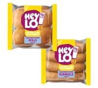 Heylo White Keto Bread Rolls (Multipack) | 3.7g Carbs per Roll | High Protein, Low Carb Sub & Bread Rolls | Soft Bread Alternative for Keto Snacks