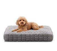 Heymamba Dog Mat Mattress Washable, Waterproof Small Dog Bed Puppy Bed with Three-Dimensional Material of Wheat Ear, Crate Mattress Pet Sofa Bed with Breathable Rose Fluff, 60x45x12cm