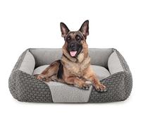 Heymamba Extra Large Dog Bed with Zipper Disassembly Function, 23CM High Side XL Dogs Bed Filled with 2Kg Particle Memory Sponge&Cotton to Avoiding Bone Diseases, for 40KG German Shepherds, 90x65x23cm